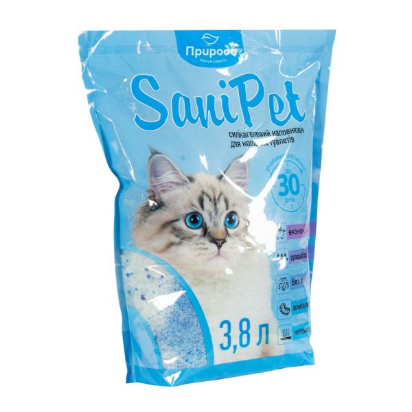 Наповнювач Sani Pet для котячого туалету силікагелевий 3,8 л