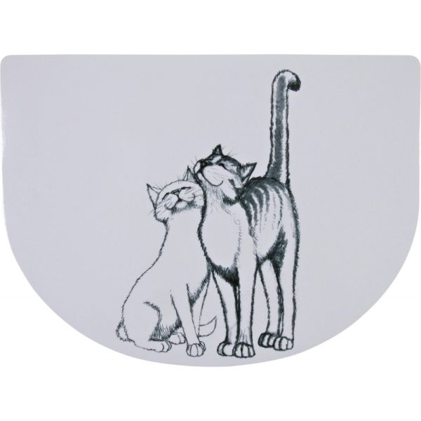 Килимок під миску Trixie для котів Pussy Cats сірий пластик 40х30 см