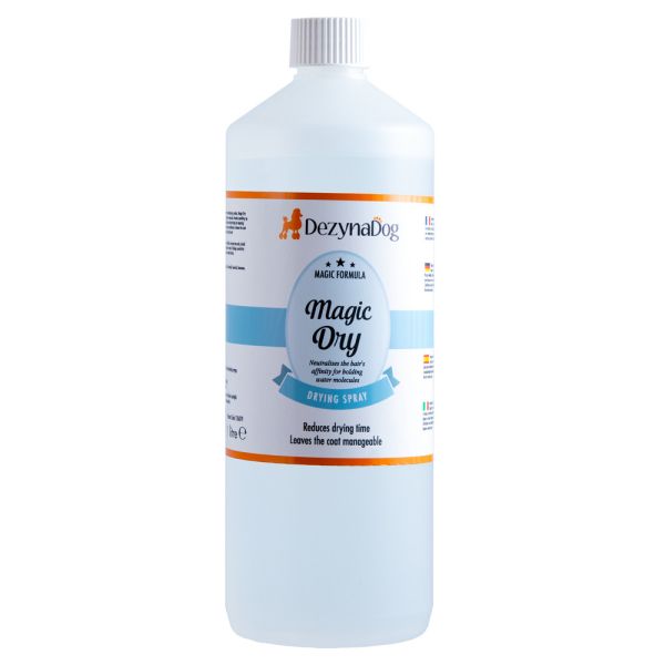 Спрей Dezynadog Magic Dry нейтралізує здатність волосся утримувати молекули води прискорює процес сушіння    солодкий фрукто